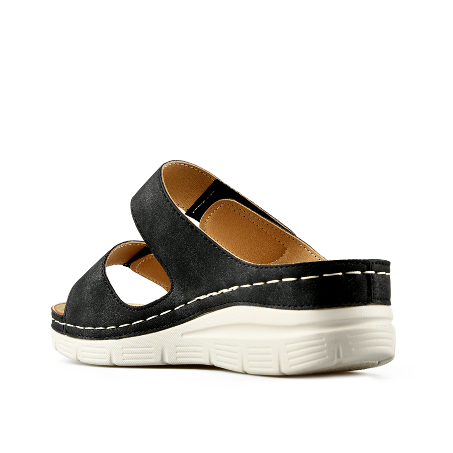 γυναικεία παντόφλες οικολογικό δέρμα μαύρο 2