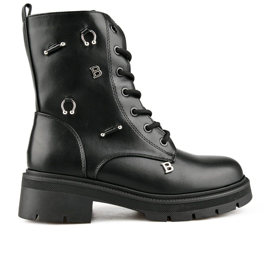botine damă piele ecologică negru 0