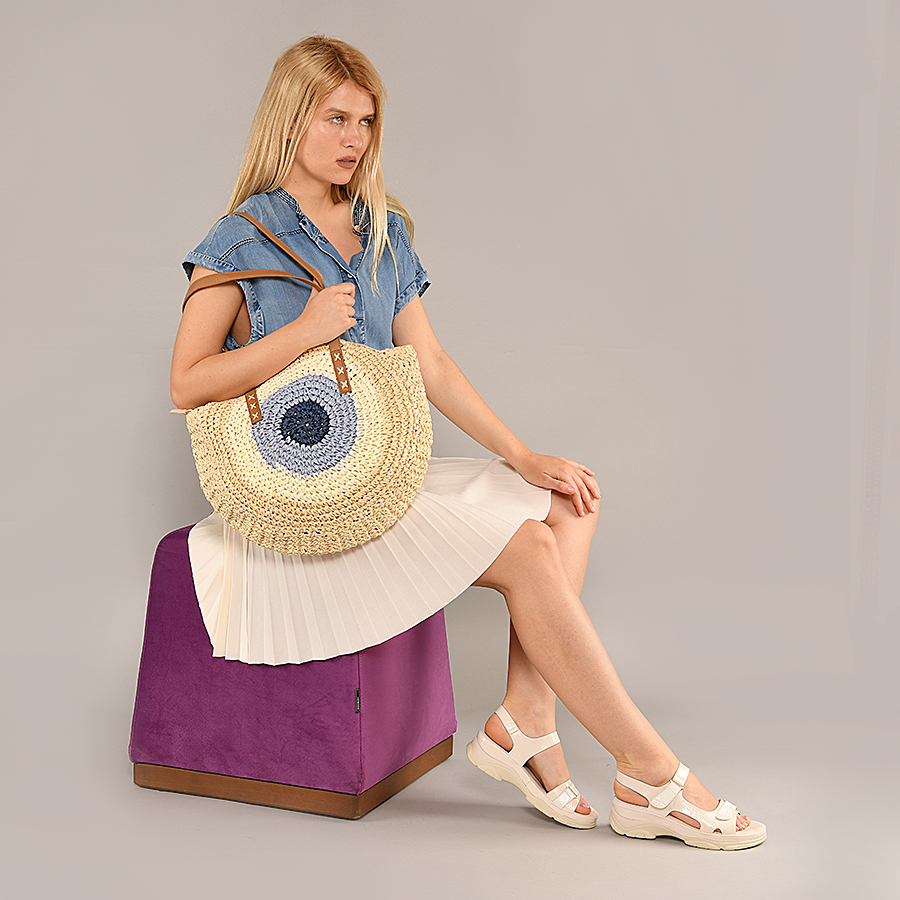 γυναικεία σανδάλια οικολογικό δέρμα λευκά 4