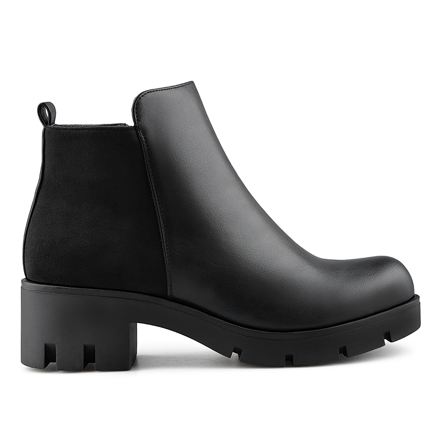 botine damă piele ecologică/textil negru 0