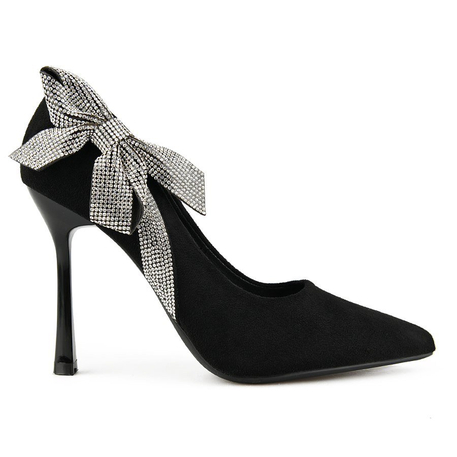 pantofi damă textil negru 0