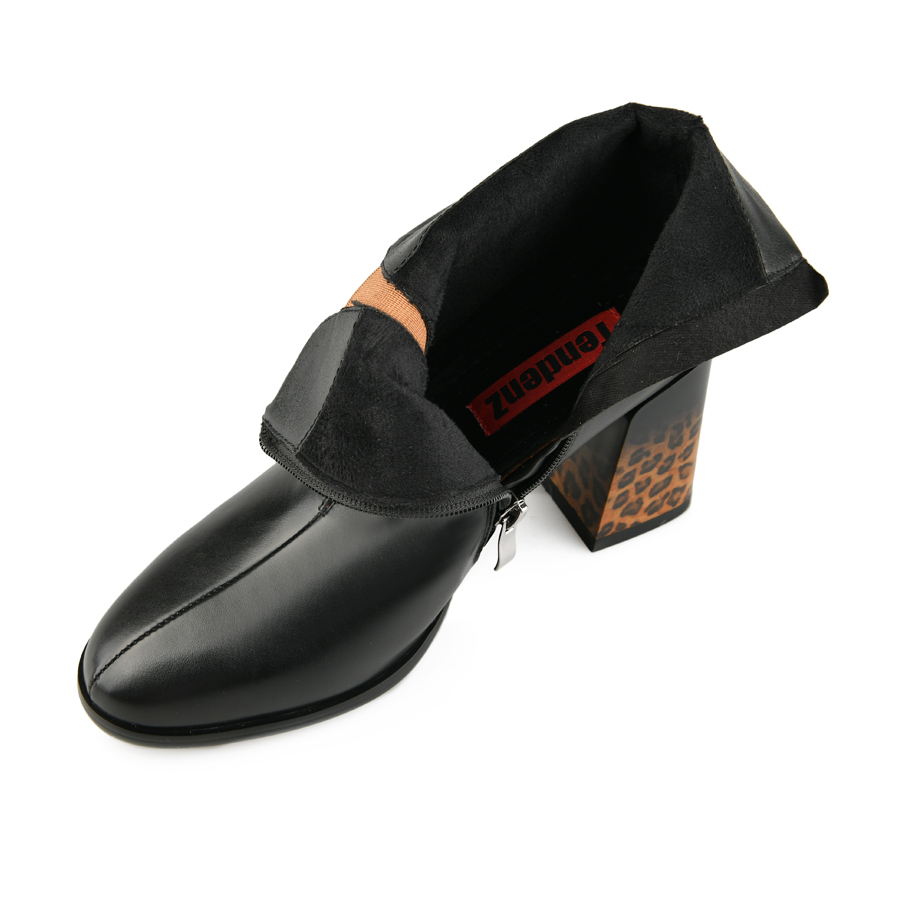 botine damă piele ecologică negru 5