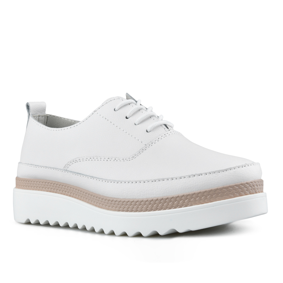 γυναικεία παπούτσια φυσικό δέρμα λευκά 2