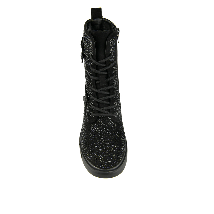 botine damă textil negru 2