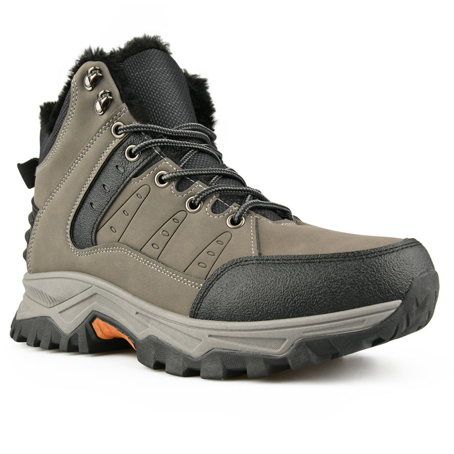 botine bărbați piele ecologică/textil gri 1
