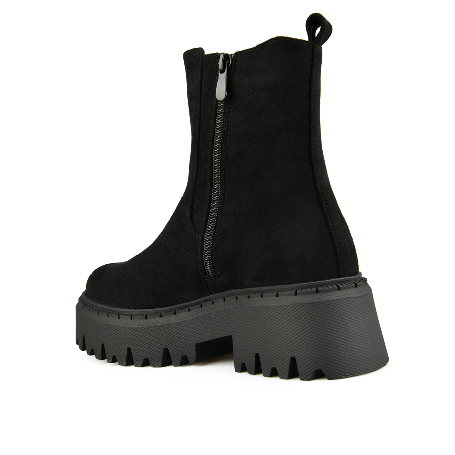 γυναικεία μποτάκια ύφασμα μαύρο 3