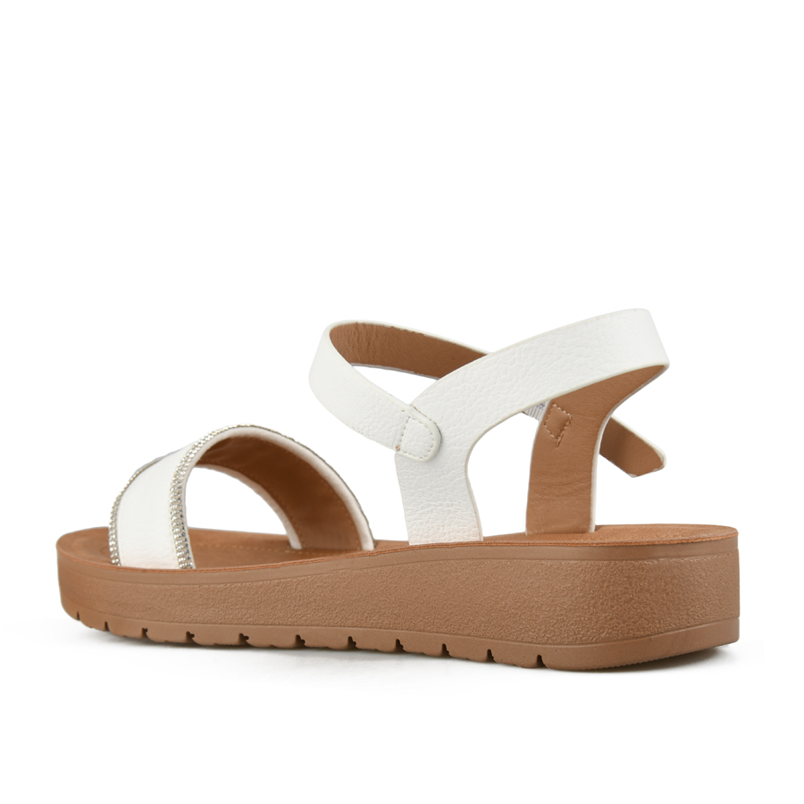 sandale damă piele ecologică alb 3