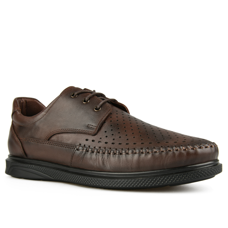 ανδρικά παπούτσια φυσικό δέρμα σκούρο καφέ 2