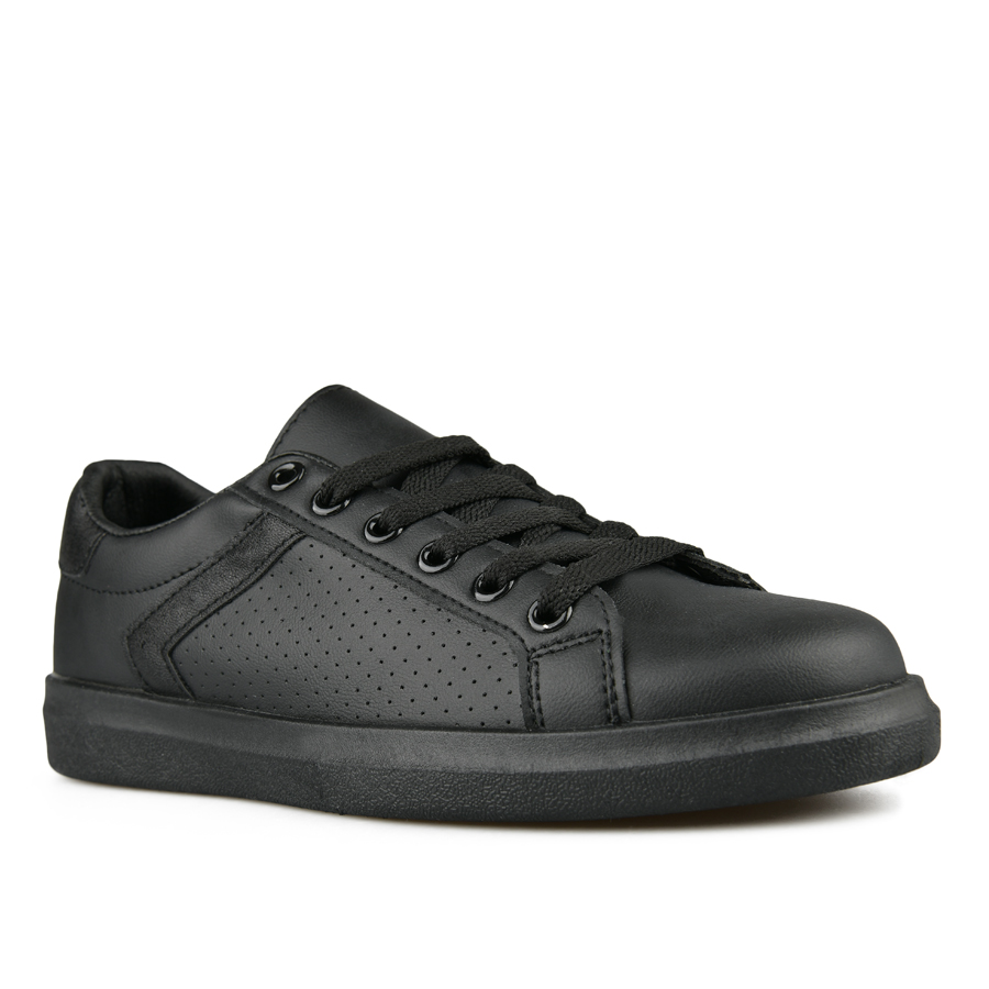 дамски кецове еко кожа черни 2