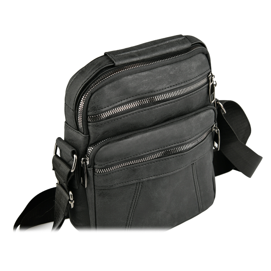 geantă bărbați piele ecologică negru 2