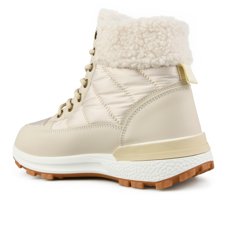 botine damă textil/piele ecologică bej 3