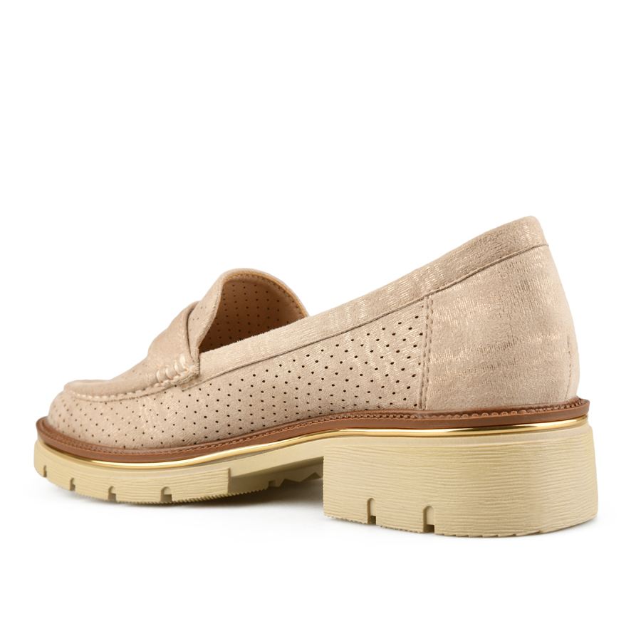 γυναικεία παπούτσια ύφασμα μπεζ 3