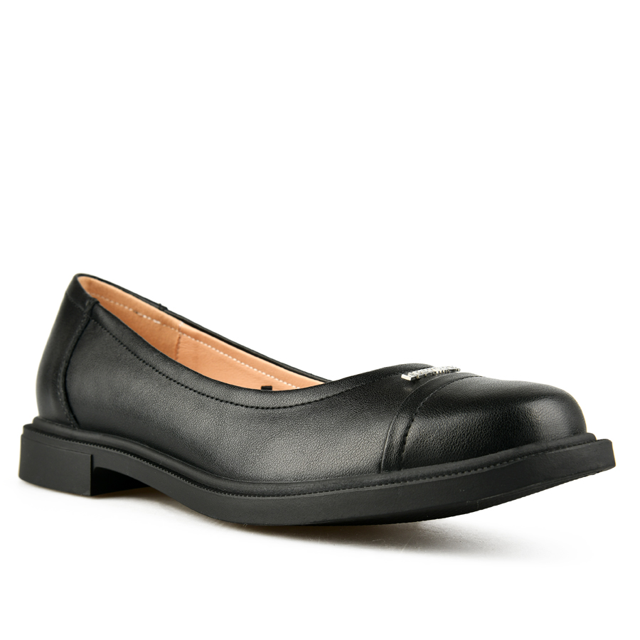 γυναικεία παπούτσια φυσικό δέρμα μαύρο 2