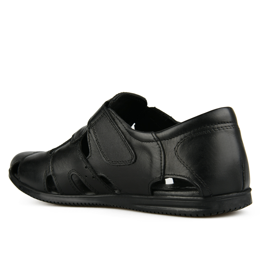 мъжки сандали естествена кожа черни 3