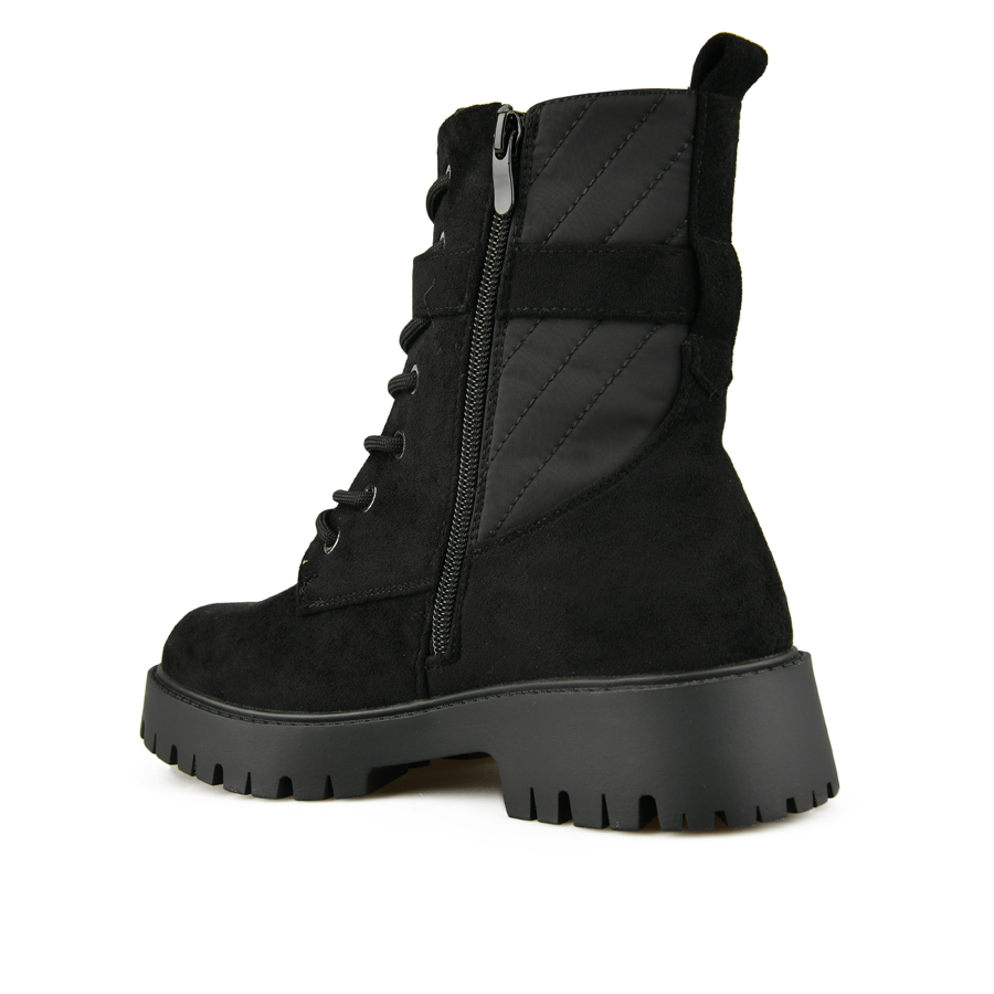 γυναικεία μποτάκια ύφασμα μαύρο 3