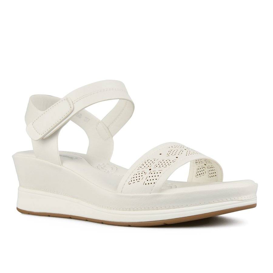 дамски сандали еко кожа бели 2