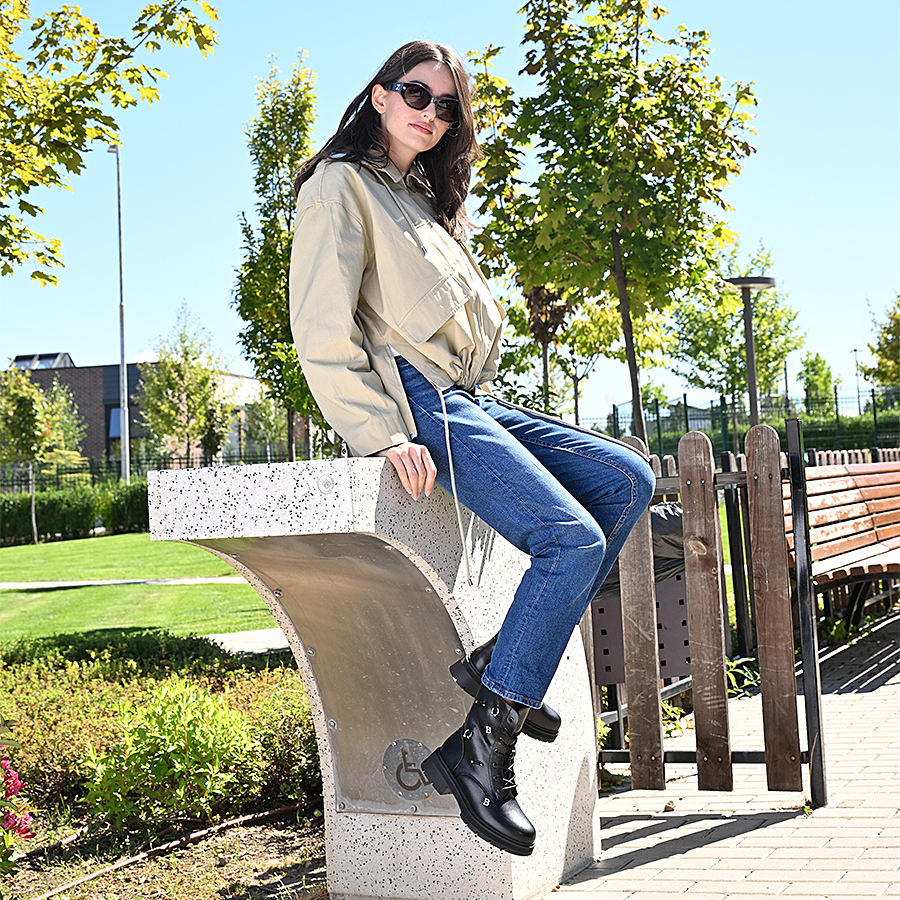 γυναικεία μποτάκια οικολογικό δέρμα μαύρο 6