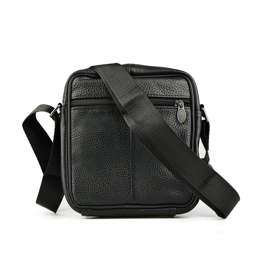 мъжка чанта естествена кожа черна 1