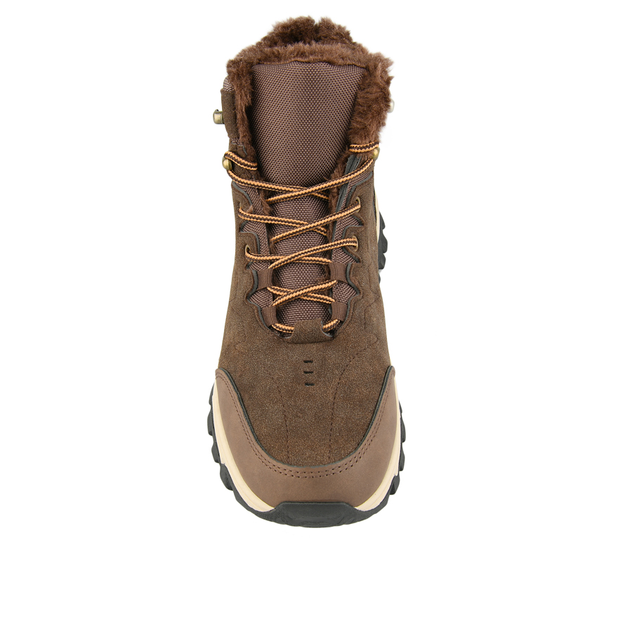 botine bărbați piele ecologică/textil maro 2