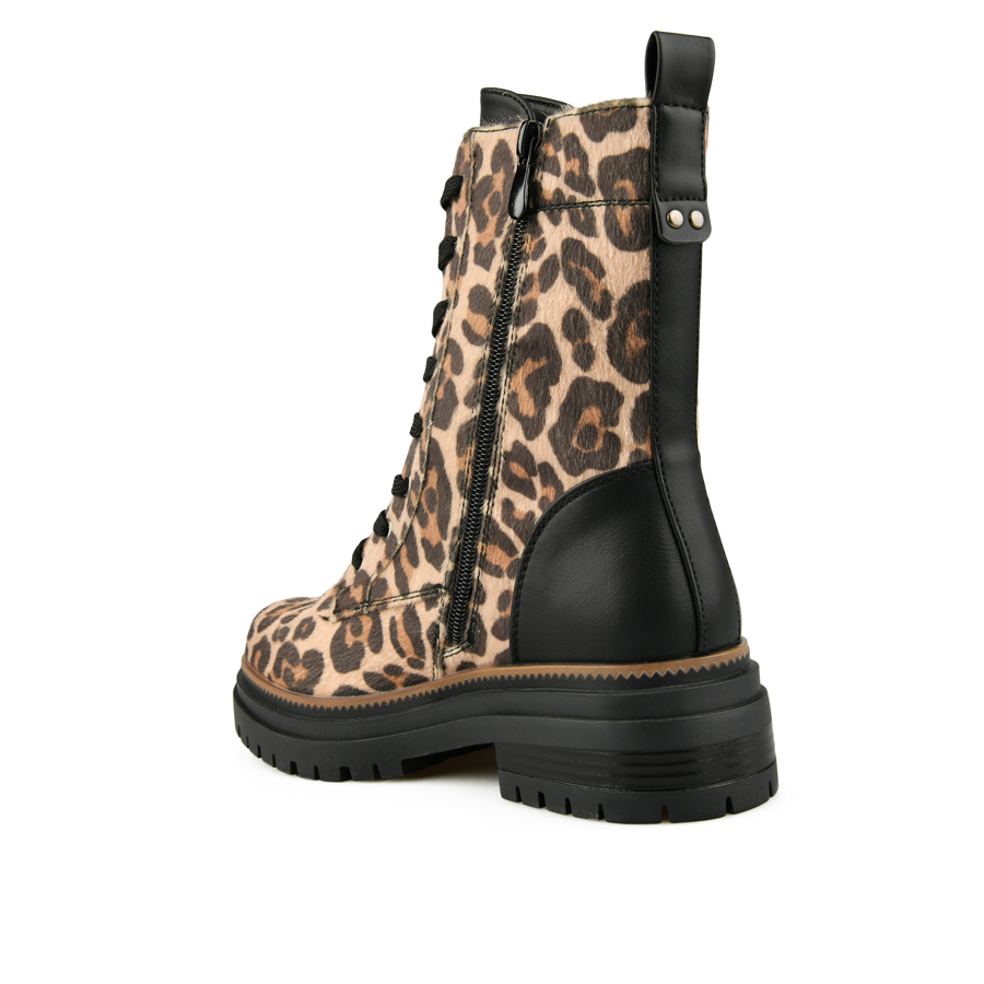 botine damă piele ecologică/textil maro 3