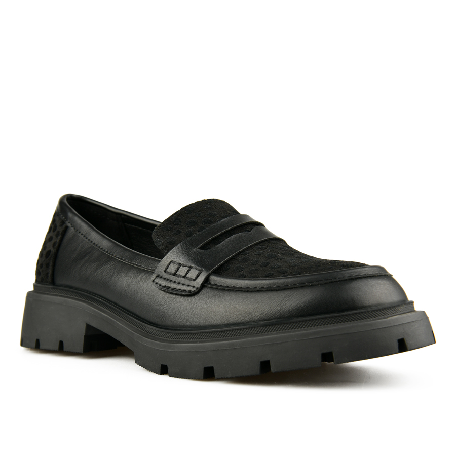 pantofi damă piele ecologică/textil negru 1