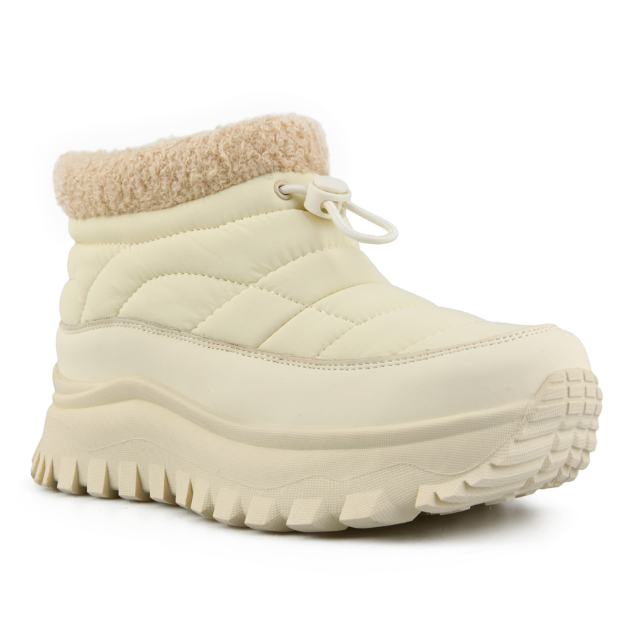 botine damă piele ecologică/textil bej deschis 1