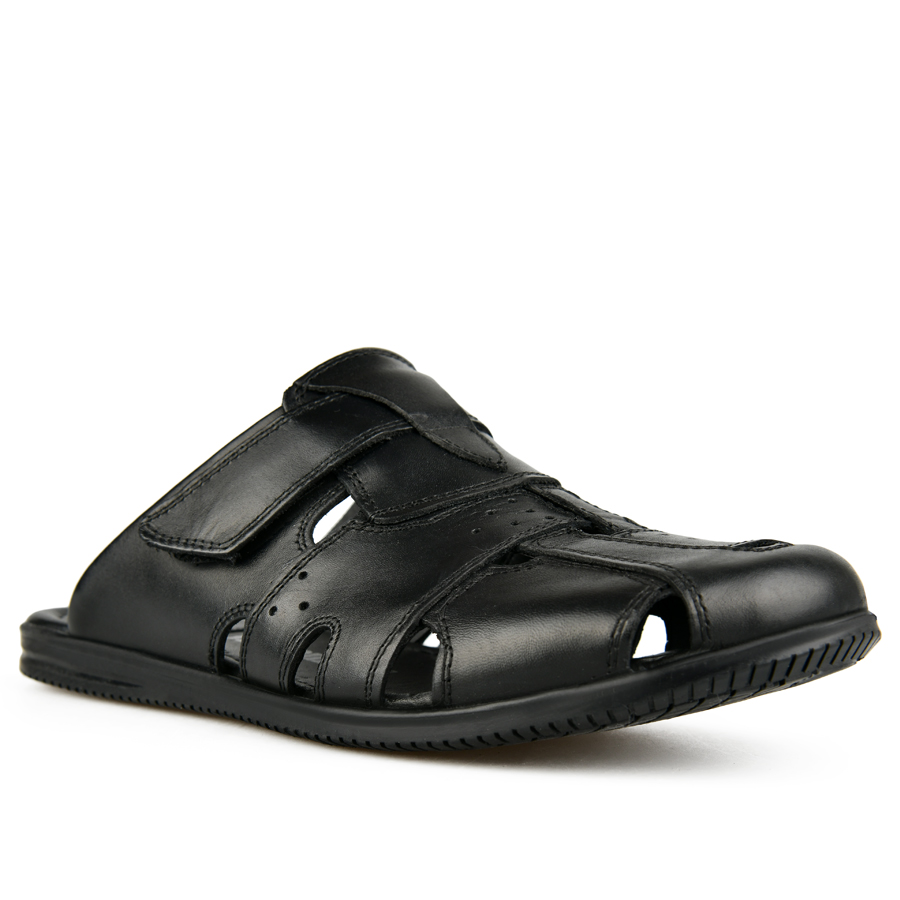 мъжки чехли естествена кожа черни 2