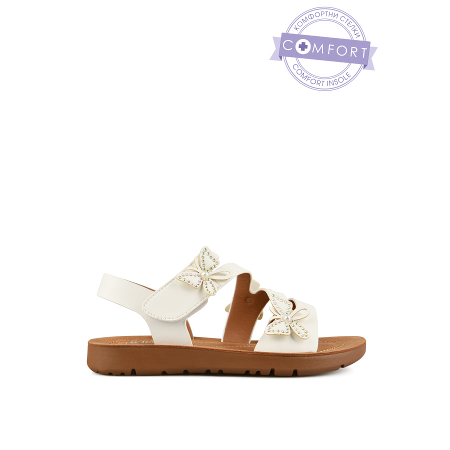 sandale copii piele ecologică alb 0