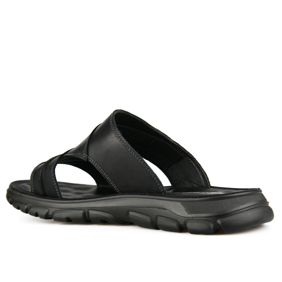 ανδρικά παντόφλες φυσικό δέρμα μαύρο 3