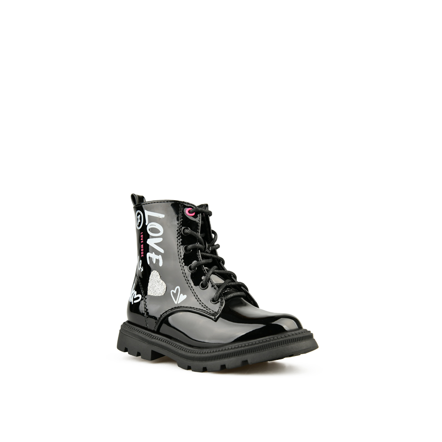 botine copii piele ecologică negru 2