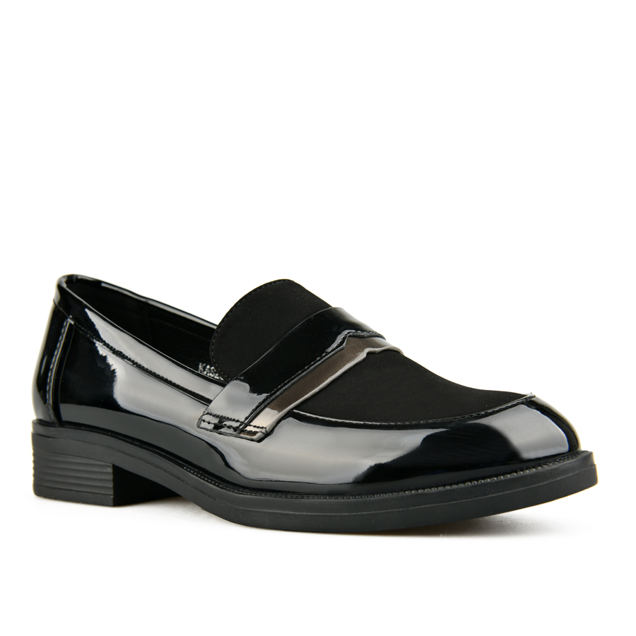 γυναικεία παπούτσια ύφασμα/οικολογικό δέρμα μαύρο 2