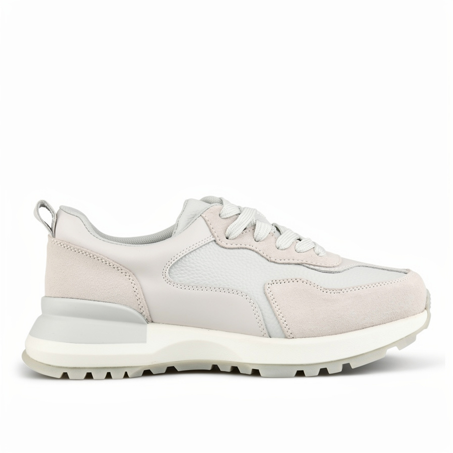 дамски маратонки естествена кожа сиви 0