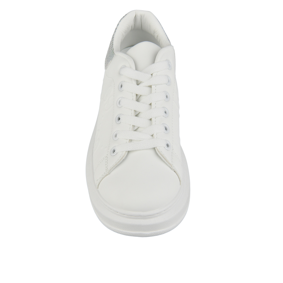 teniși damă piele ecologică alb/gri 2