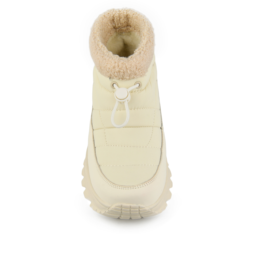 botine damă piele ecologică/textil bej deschis 2