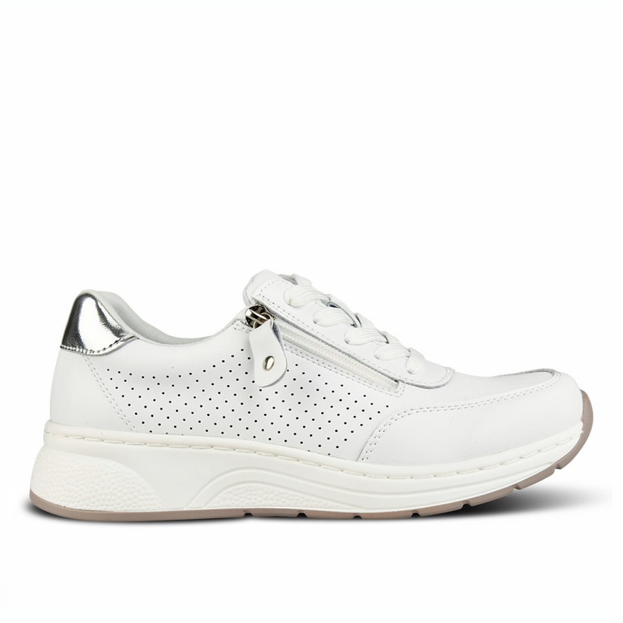 дамски маратонки естествена кожа бели 0