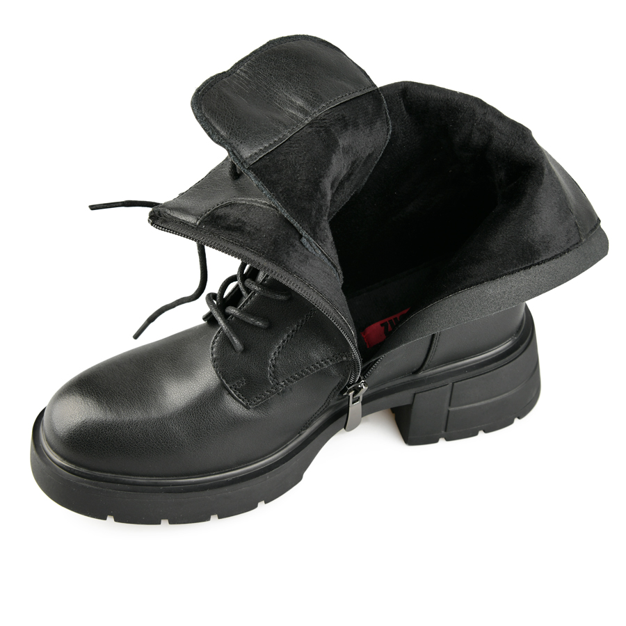 botine damă piele naturală negru 5