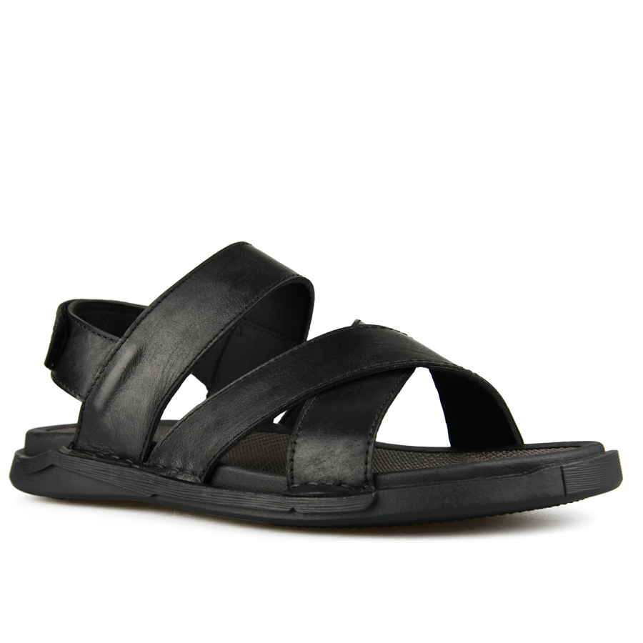 ανδρικά σανδάλια φυσικό δέρμα μαύρο 2