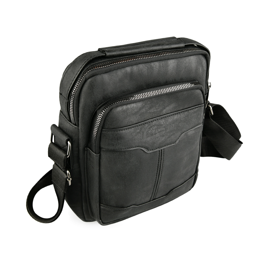 geantă bărbați piele ecologică negru 2