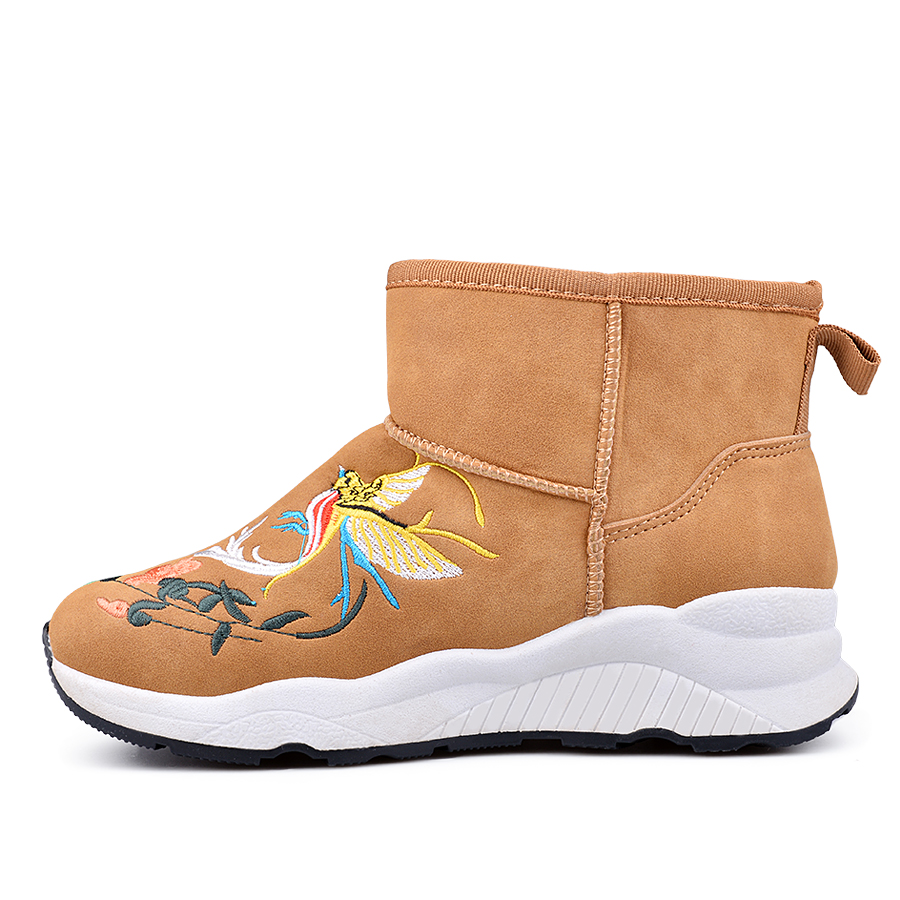 дамски боти еко кожа светло кафяви 3