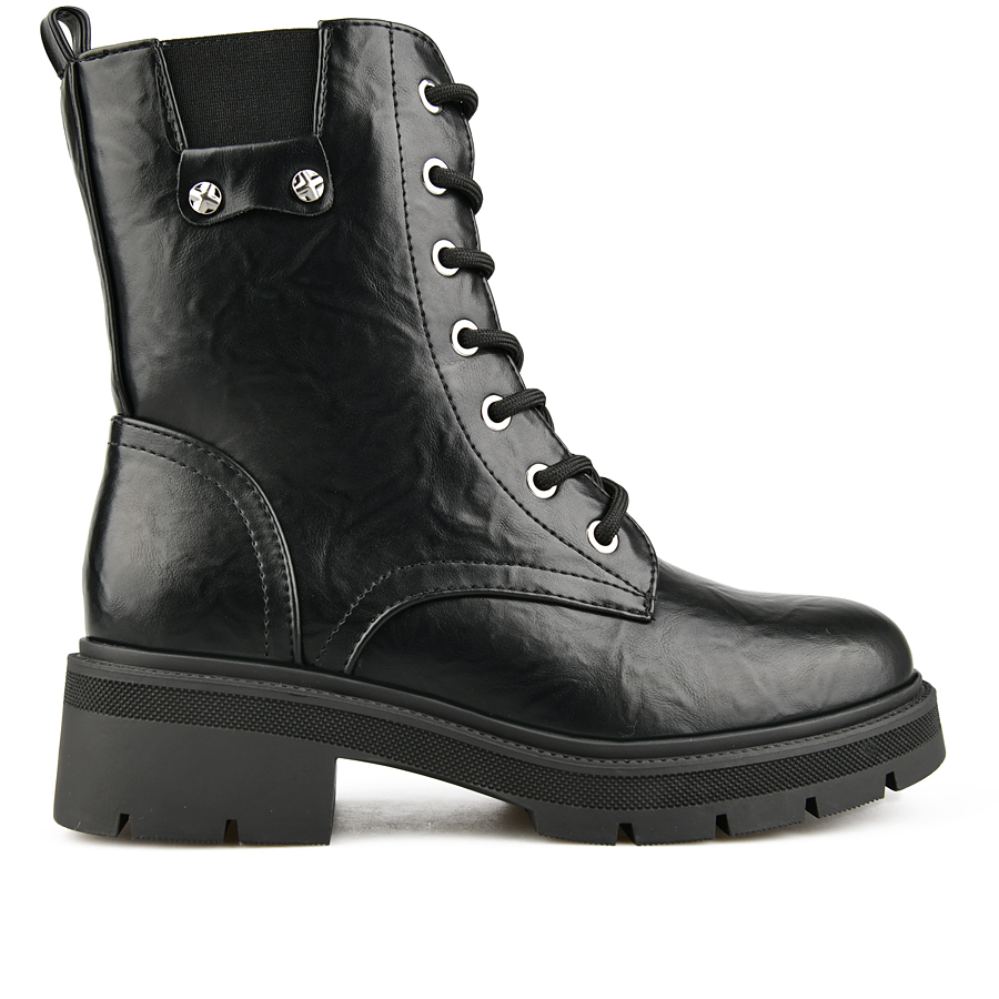 botine damă piele ecologică/textil negru 0