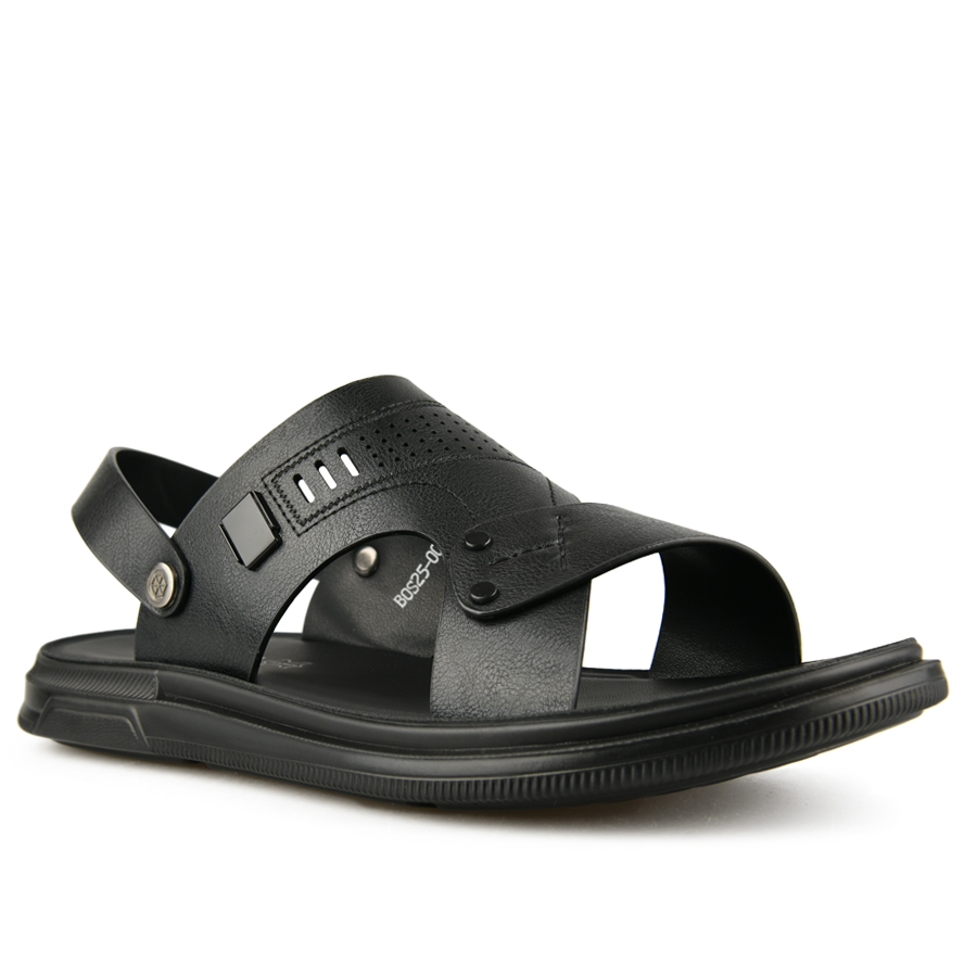 мъжки сандали естествена кожа черни 2