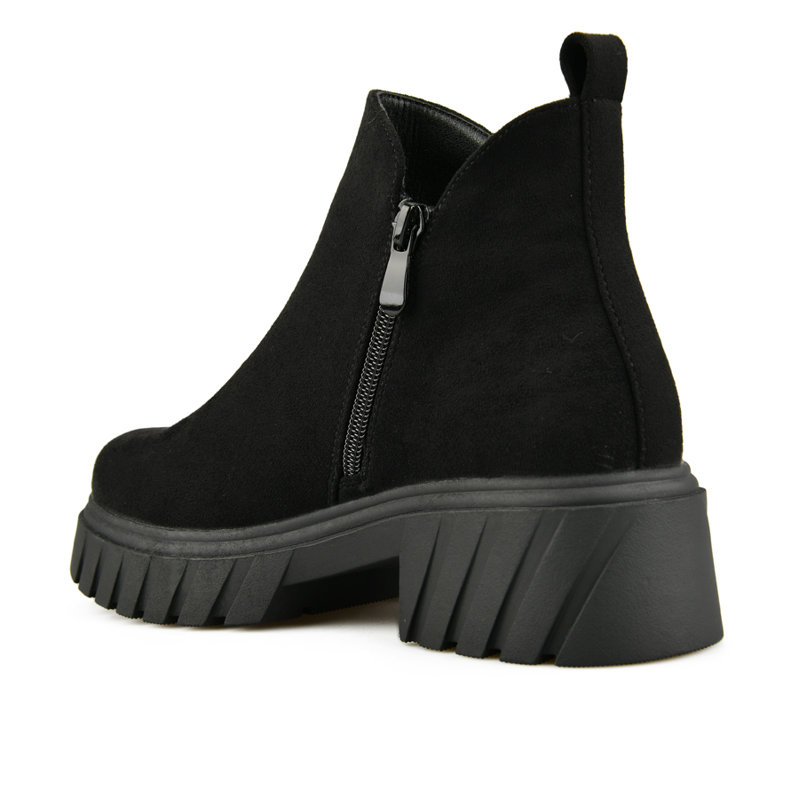botine damă textil negru 3