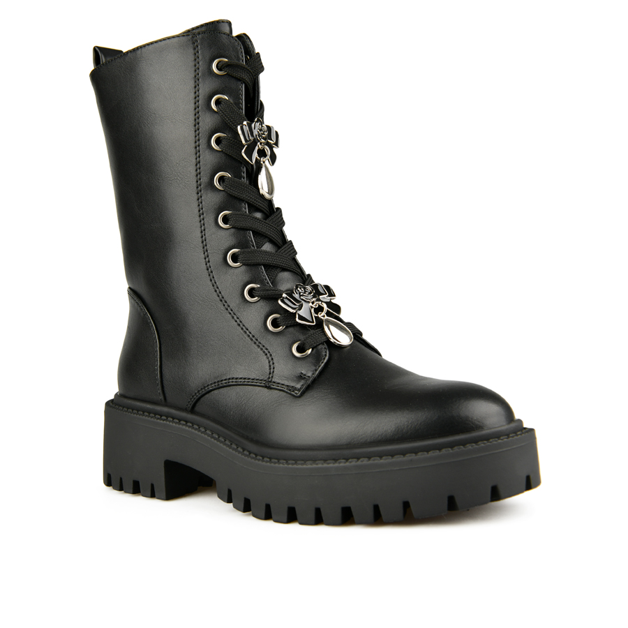 γυναικεία μποτάκια οικολογικό δέρμα μαύρο 1