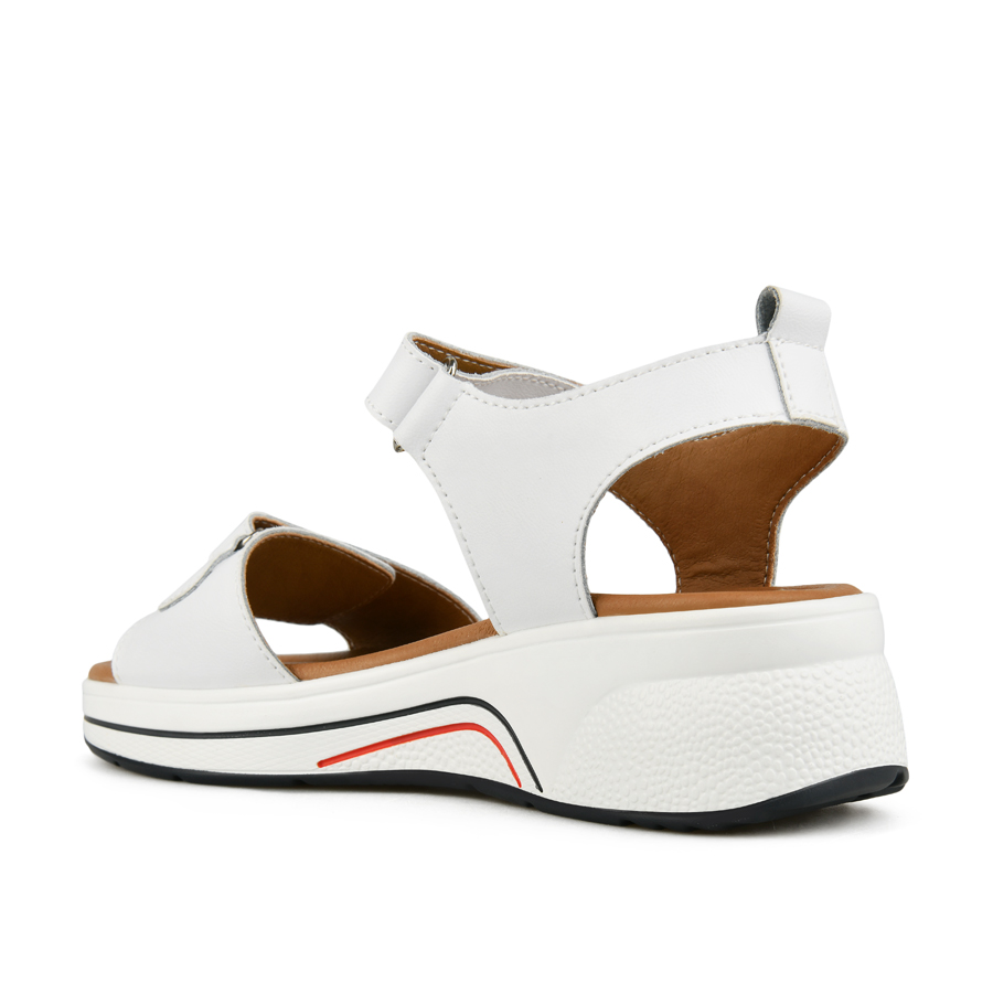 дамски сандали естествена кожа бели 3