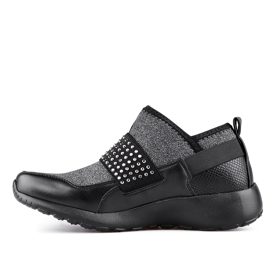 γυναικεία αθλητικά παπούτσια ύφασμα μαύρο 3