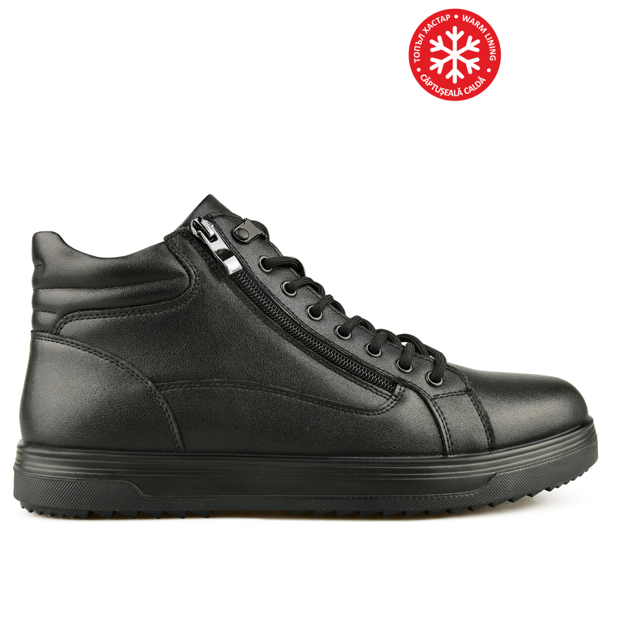 ανδρικά μποτάκια φυσικό δέρμα μαύρο 0