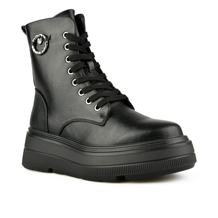 botine damă piele ecologică negru 1