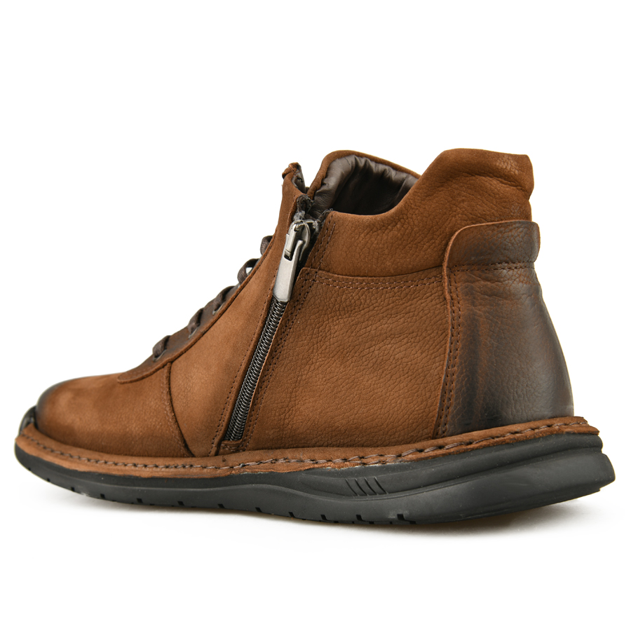 ανδρικά μποτάκια φυσικό δέρμα καφέ 4