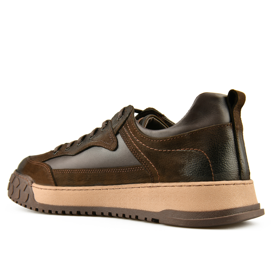 ανδρικά παπούτσια φυσικό δέρμα σκούρο καφέ 3