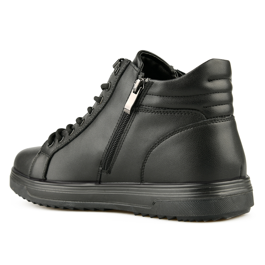 ανδρικά μποτάκια φυσικό δέρμα μαύρο 3